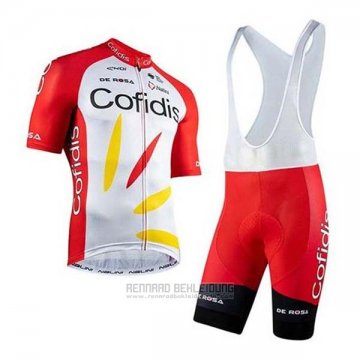 2020 Fahrradbekleidung Cofidis Rot Wei Trikot Kurzarm und Tragerhose