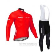2020 Fahrradbekleidung STRAVA Rot Trikot Langarm und Tragerhose