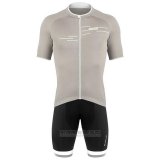 2020 Fahrradbekleidung de Marchi Licht Grau Trikot Kurzarm und Tragerhose