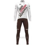 2021 Fahrradbekleidung Ag2r La Mondiale Wei Trikot Langarm und Tragerhose