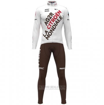 2021 Fahrradbekleidung Ag2r La Mondiale Wei Trikot Langarm und Tragerhose