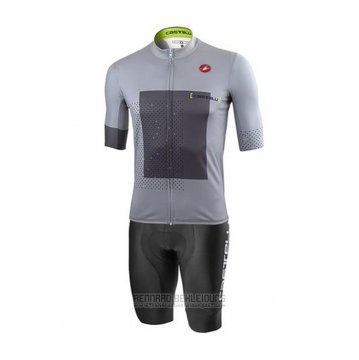 2021 Fahrradbekleidung Castelli Grau Wei Trikot Kurzarm und Tragerhose(5)