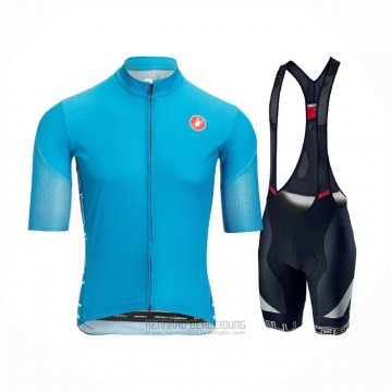 2021 Fahrradbekleidung Castelli Licht Blau Trikot Kurzarm und Tragerhose