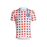 2021 Fahrradbekleidung Tour de France Rot Wei Trikot Kurzarm und Tragerhose