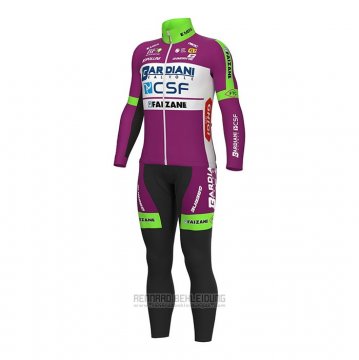 2022 Fahrradbekleidung Bardiani Csf Faizane Grun Volett Trikot Langarm und Tragerhose