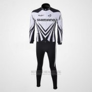 2010 Fahrradbekleidung Shimano Wei und Shwarz Trikot Langarm und Tragerhose