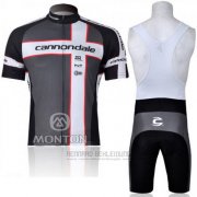 2011 Fahrradbekleidung Cannondale Grau Trikot Kurzarm und Tragerhose