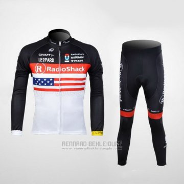 2012 Fahrradbekleidung Radioshack Champion Stati Uniti Trikot Langarm und Tragerhose