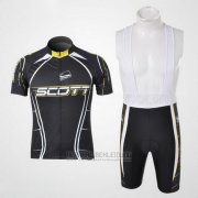 2012 Fahrradbekleidung Scott Shwarz und Wei Trikot Kurzarm und Tragerhose