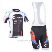 2013 Fahrradbekleidung Cube Shwarz und Wei Trikot Kurzarm und Tragerhose