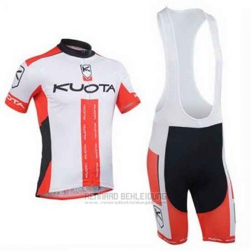 2013 Fahrradbekleidung Kuota Rot und Wei Trikot Kurzarm und Tragerhose