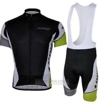 2013 Fahrradbekleidung Look Shwarz und Grun Trikot Kurzarm und Tragerhose