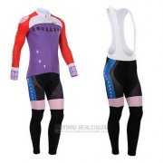 2014 Fahrradbekleidung Fox Cyclingbox Rot und Volett Trikot Langarm und Tragerhose