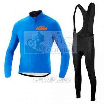 2015 Fahrradbekleidung Ktm Blau Trikot Langarm und Tragerhose