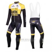 2015 Fahrradbekleidung Lotto NL Jumbo Gelb und Shwarz Trikot Langarm und Tragerhose