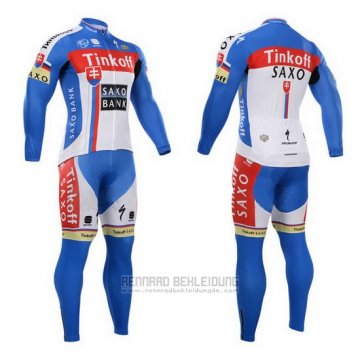 2015 Fahrradbekleidung Tinkoff Saxo Bank Champion Slowakische Republik Trikot Langarm und Tragerhose
