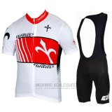 2015 Fahrradbekleidung Wieiev Rot und Wei Trikot Kurzarm und Tragerhose