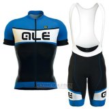 2016 Fahrradbekleidung ALE Shwarz und Blau Trikot Kurzarm und Tragerhose
