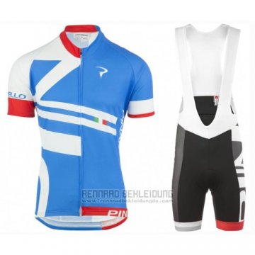 2016 Fahrradbekleidung Pinarello Blau und Wei Trikot Kurzarm und Tragerhose