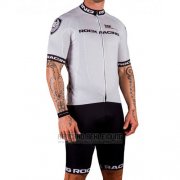 2016 Fahrradbekleidung Rock Racing Silber Trikot Kurzarm und Tragerhose