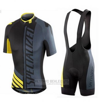 2016 Fahrradbekleidung Specialized Gelb und Grau Trikot Kurzarm und Tragerhose