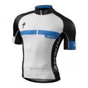 2016 Fahrradbekleidung Specialized Wei und Blau Trikot Kurzarm und Tragerhose