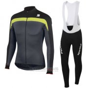 2016 Fahrradbekleidung Sportful Shwarz und Gelb Trikot Langarm und Tragerhose