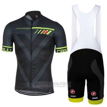 2017 Fahrradbekleidung Castelli Tief Grau Trikot Kurzarm und Tragerhose