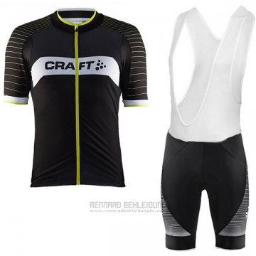 2017 Fahrradbekleidung Craft Shwarz Trikot Kurzarm und Tragerhose