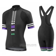 2017 Fahrradbekleidung Frau Liv Zebra Shwarz Trikot Kurzarm und Tragerhose