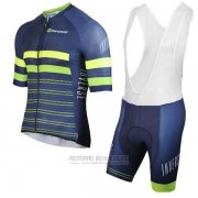 2017 Fahrradbekleidung Inverse Blau Trikot Kurzarm und Tragerhose