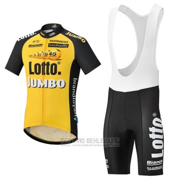 2017 Fahrradbekleidung Lotto NL Jumbo Jumbo Gelb Trikot Kurzarm und Tragerhose