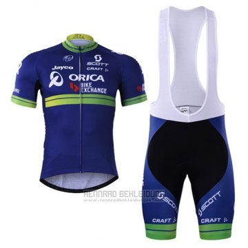 2017 Fahrradbekleidung Orica Bike Exchange Blau Trikot Kurzarm und Tragerhose