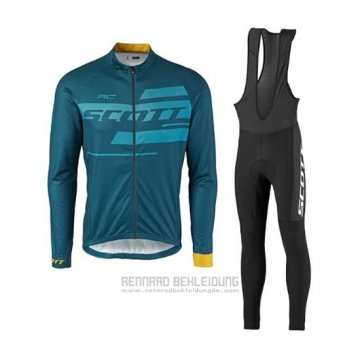 2017 Fahrradbekleidung Scott Grun Militare Trikot Langarm und Tragerhose