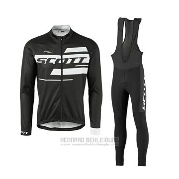 2017 Fahrradbekleidung Scott Shwarz und Wei Trikot Langarm und Tragerhose