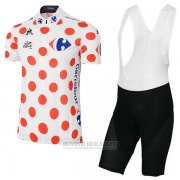 2017 Fahrradbekleidung Tour de France Wei und Rot Trikot Kurzarm und Tragerhose