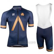 2018 Fahrradbekleidung Aqua Blue Sport Trikot Kurzarm und Tragerhose