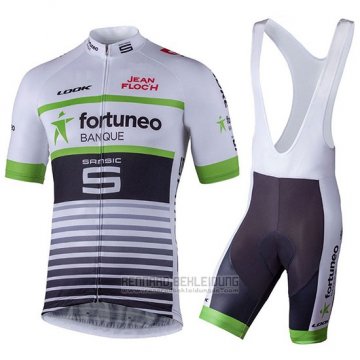 2018 Fahrradbekleidung Fortuneo Samsic Wei Trikot Kurzarm und Tragerhose