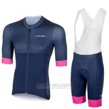 2018 Fahrradbekleidung Frau RH+ Dunkel Blau Trikot Kurzarm und Tragerhose