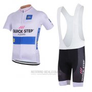 2018 Fahrradbekleidung Quick Step Floors Wei Trikot Kurzarm und Tragerhose