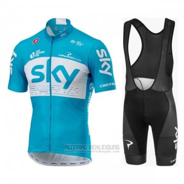 2018 Fahrradbekleidung Sky Blau Wei Trikot Kurzarm und Tragerhose