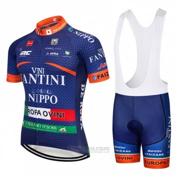 2018 Fahrradbekleidung Vini Fantini Tief Blau Trikot Kurzarm Tragerhose