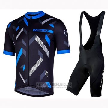 2019 Fahrradbekleidung Nalini Descesa 2.0 Shwarz Blau Trikot Kurzarm und Tragerhose