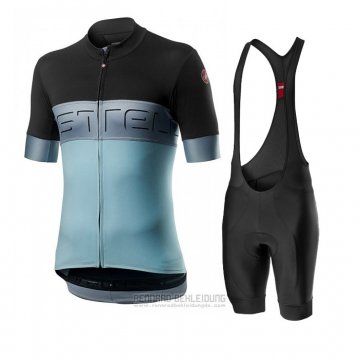 2020 Fahrradbekleidung Castelli Blau Trikot Kurzarm und Tragerhose(1)