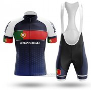 2020 Fahrradbekleidung Champion Portugal Blau Grun Rot Trikot Kurzarm und Tragerhose