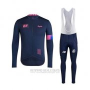 2020 Fahrradbekleidung EF Education First-drapac Dunkel Blau Trikot Langarm und Tragerhose