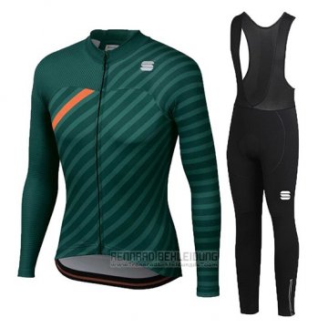 2020 Fahrradbekleidung Frau Sportful Grun Orange Trikot Langarm und Tragerhose