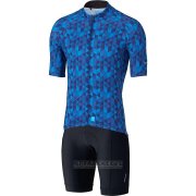 2020 Fahrradbekleidung Shimano Blau Trikot Kurzarm und Tragerhose(1)