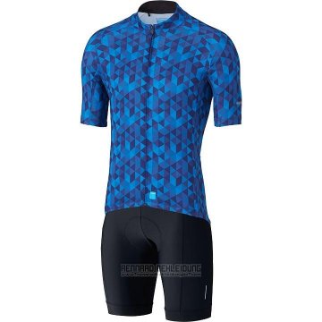 2020 Fahrradbekleidung Shimano Blau Trikot Kurzarm und Tragerhose(1)