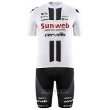 2020 Fahrradbekleidung Sunweb Wei Trikot Kurzarm und Tragerhose